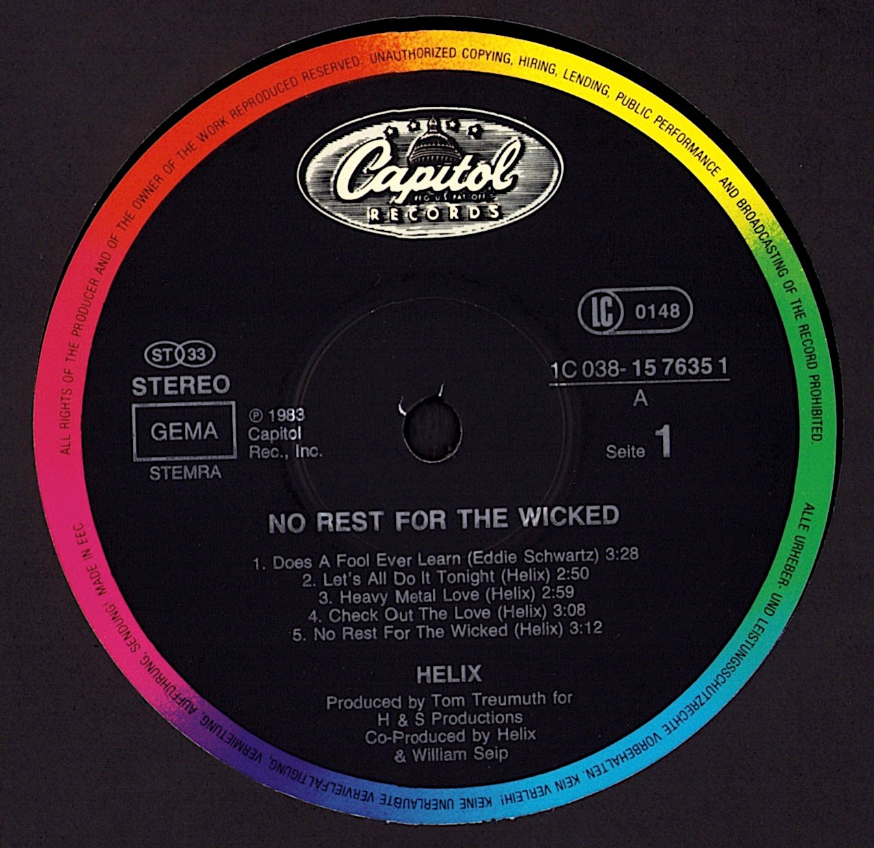 Helix ‎- No Rest For The Wicked Vinyl LP