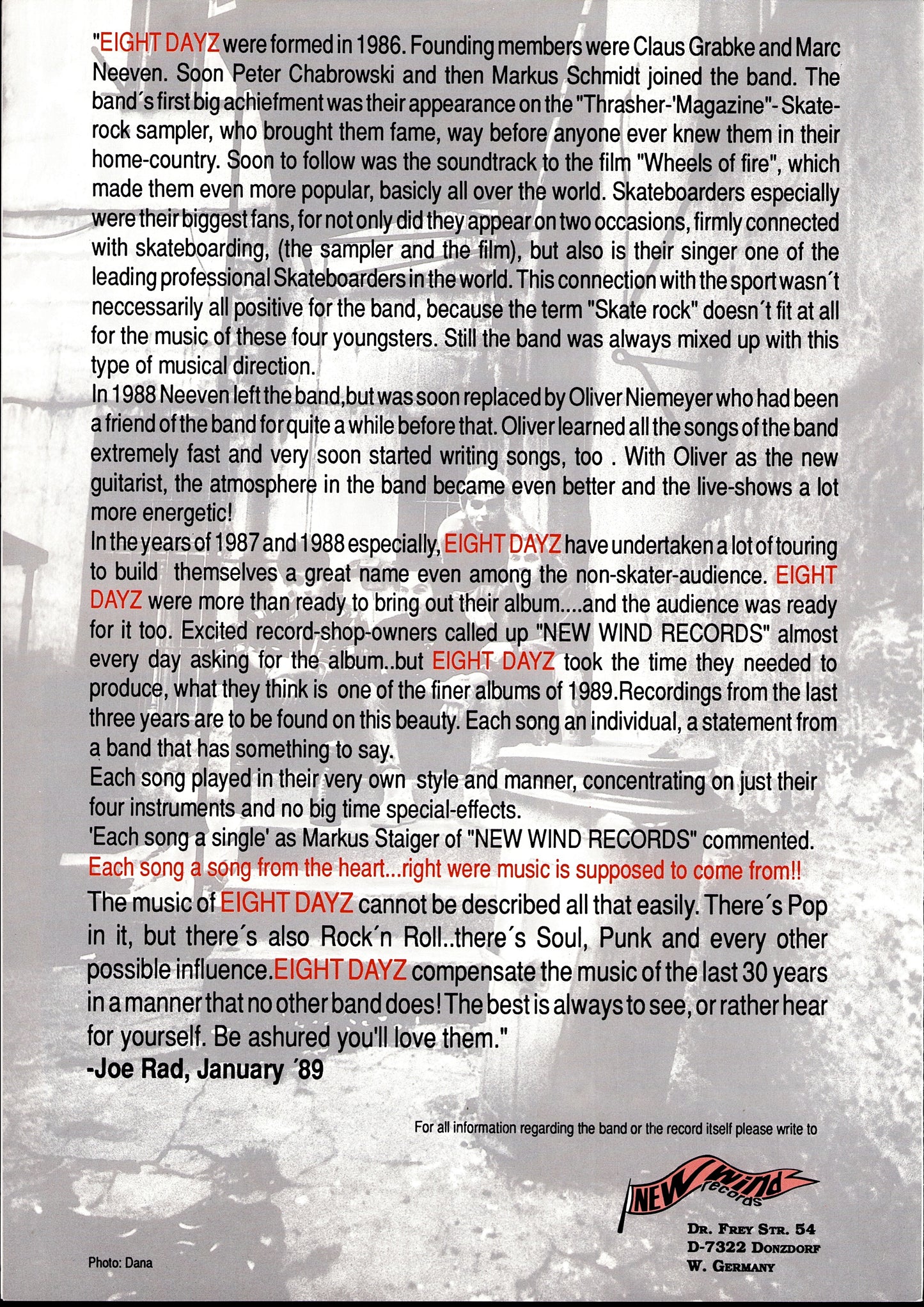 Eight Dayz – Ev’ry Day Is Like A New Beginning! White Vinyl LP