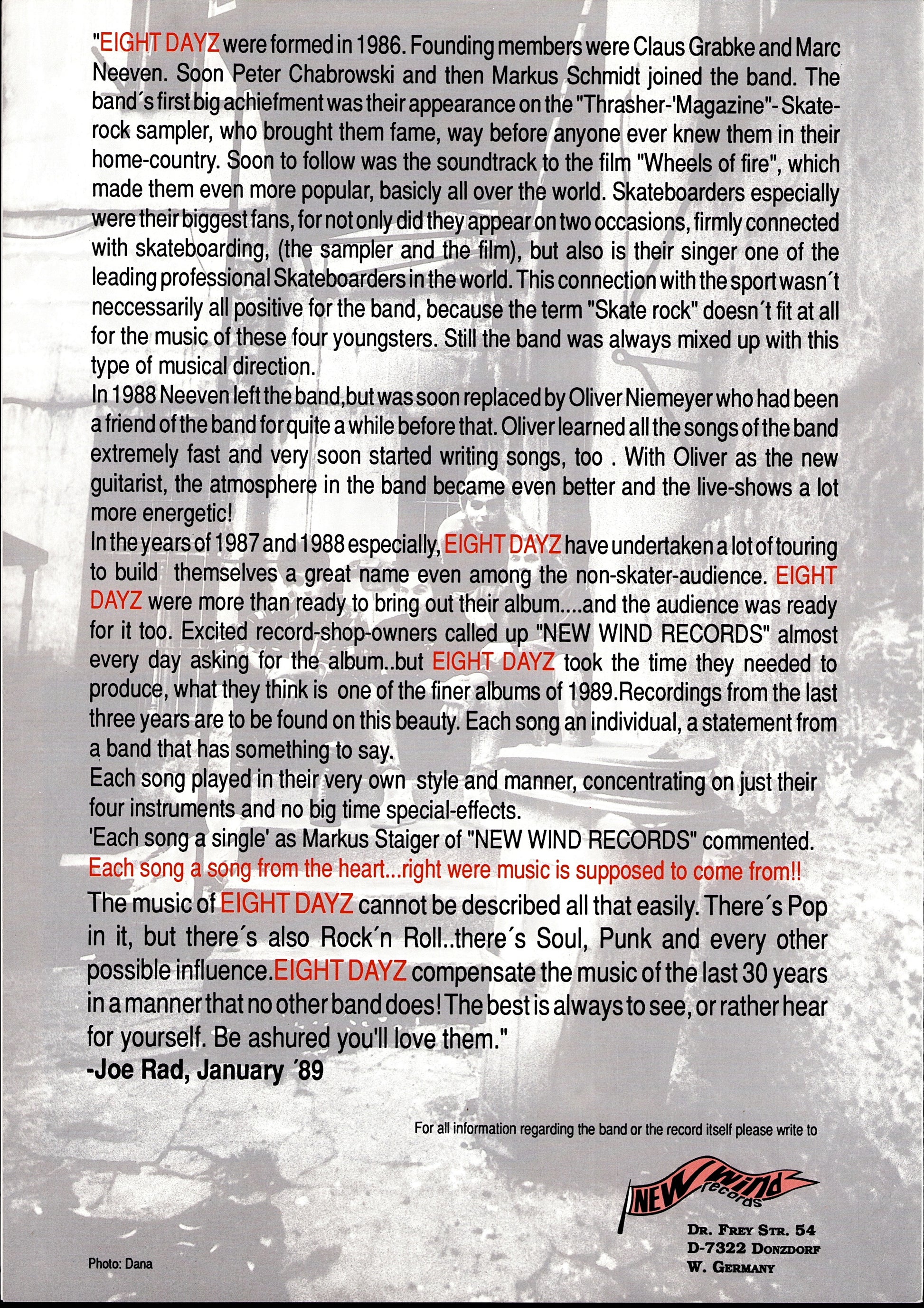 Eight Dayz – Ev’ry Day Is Like A New Beginning! White Vinyl LP