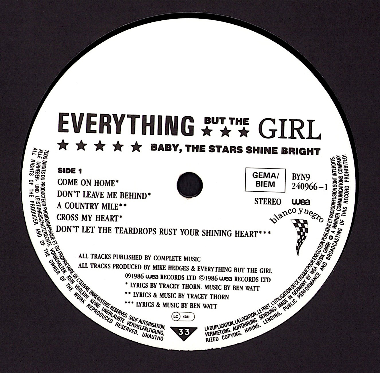 Everything But The Girl – Baby, The Stars Shine Bright Vinyl LP