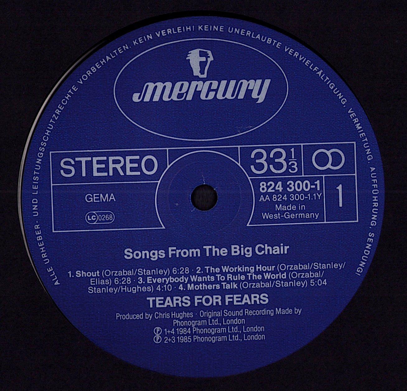 Tears For Fears - Songs From The Big Chair Vinyl LP Kopie