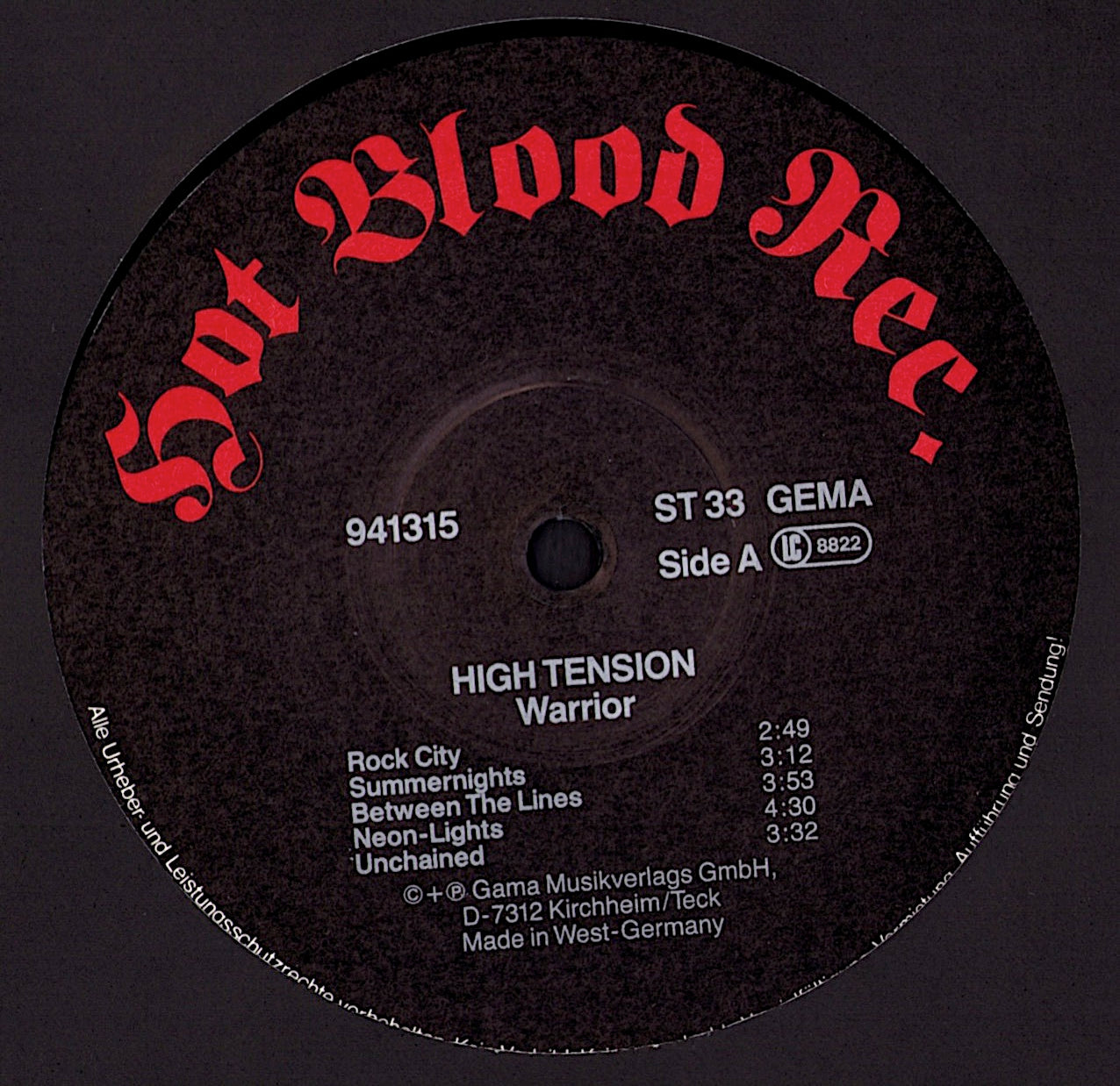 High Tension – Warrior Vinyl LP