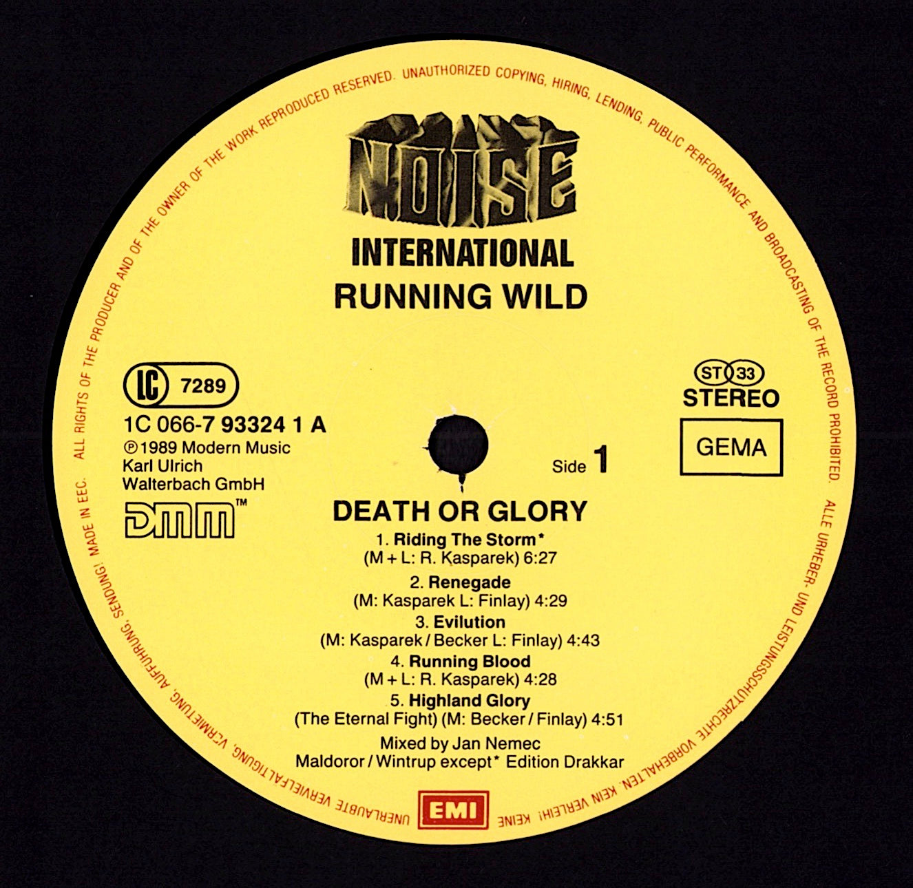 Running Wild - Death Or Glory (Vinyl LP | DE Original | 1989)