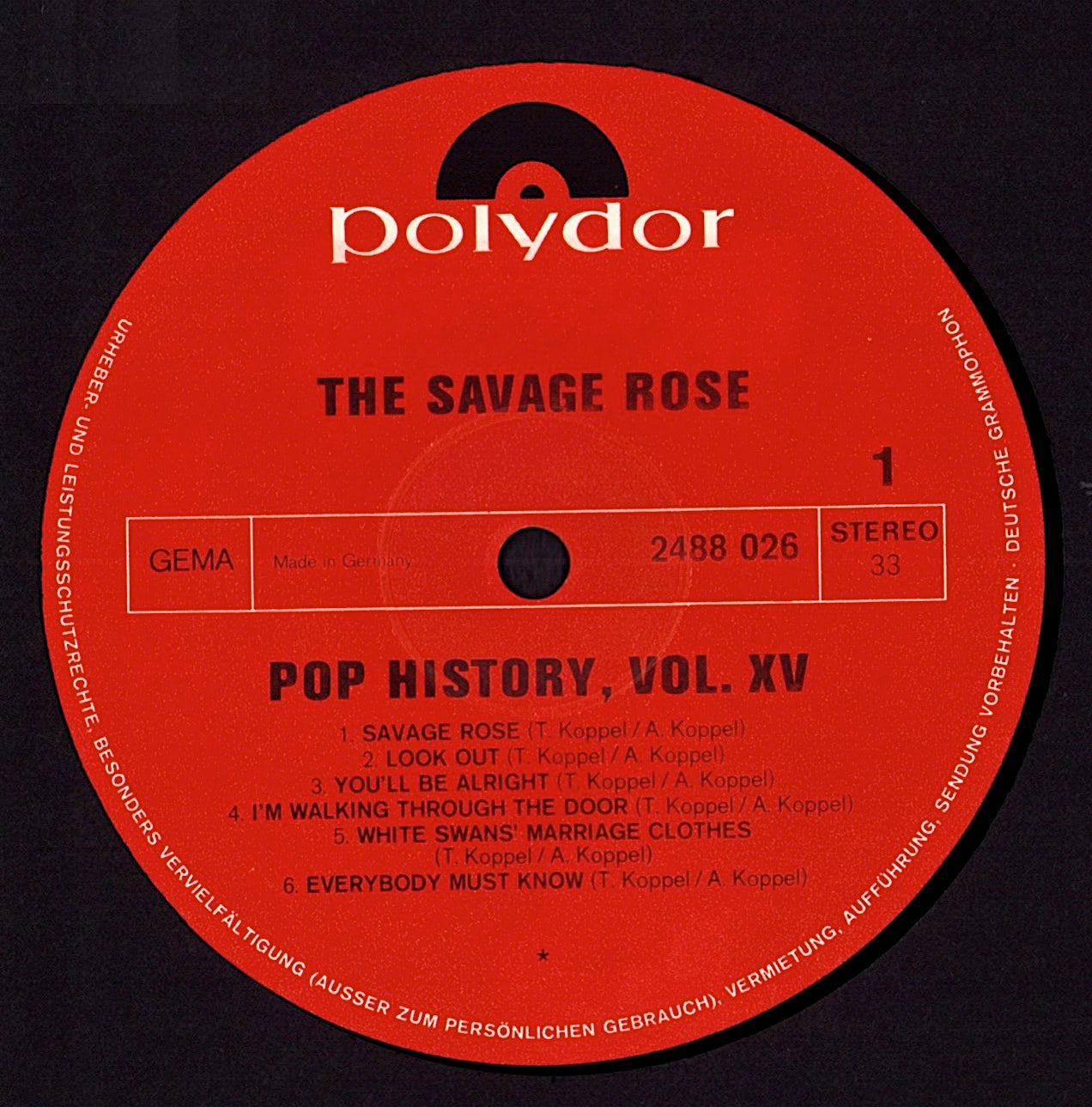 Savage Rose – Pop History Vol 15 Vinyl 2LP
