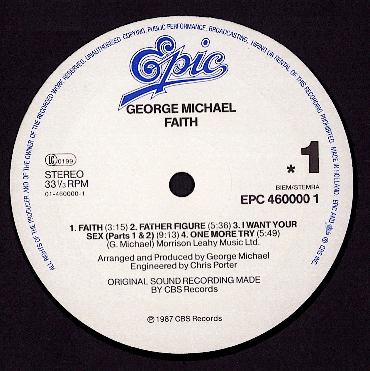 George Michael ‎- Faith Vinyl LP