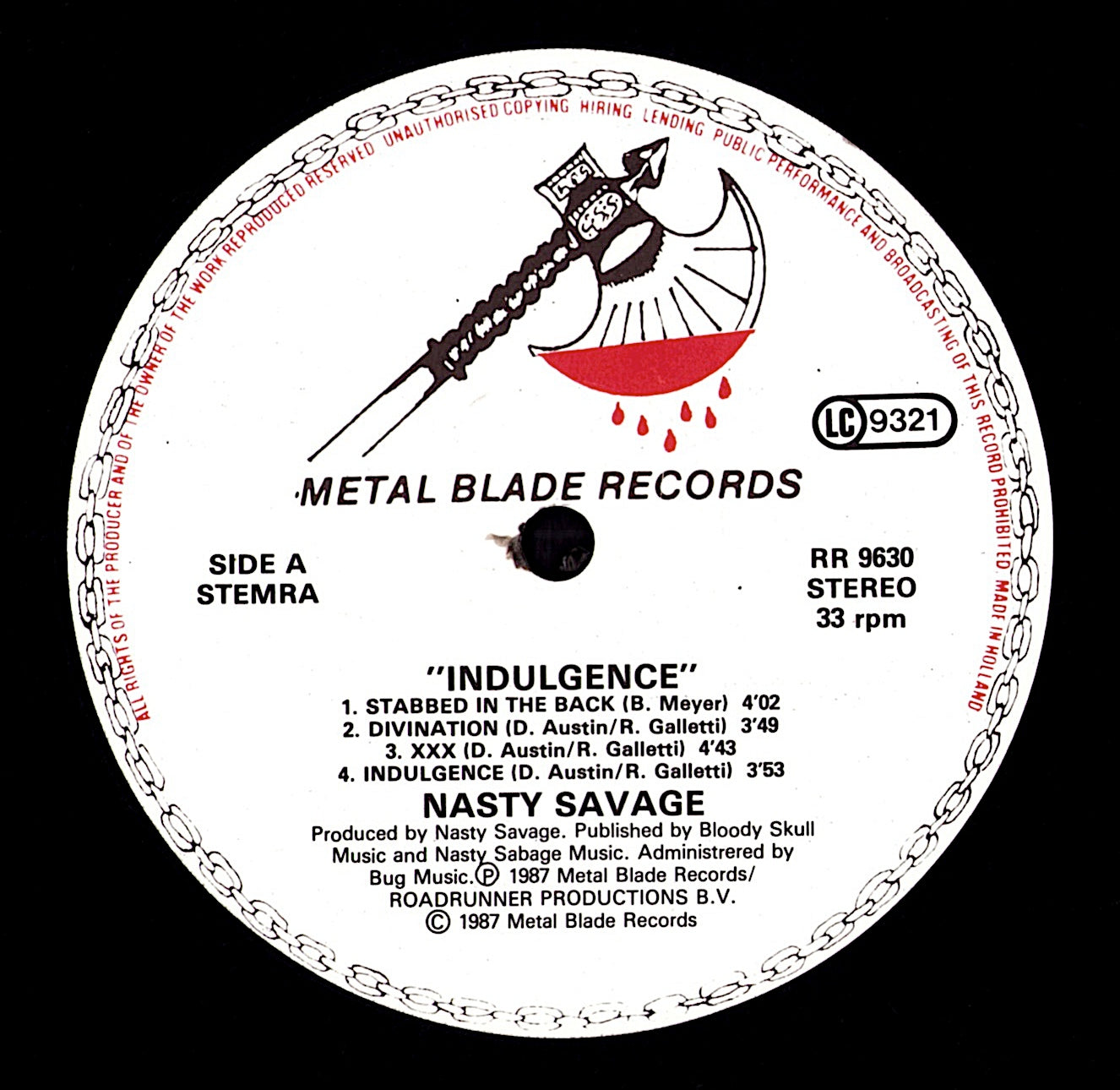 Nasty Savage - Indulgence (Vinyl LP | EU Original | 1987)