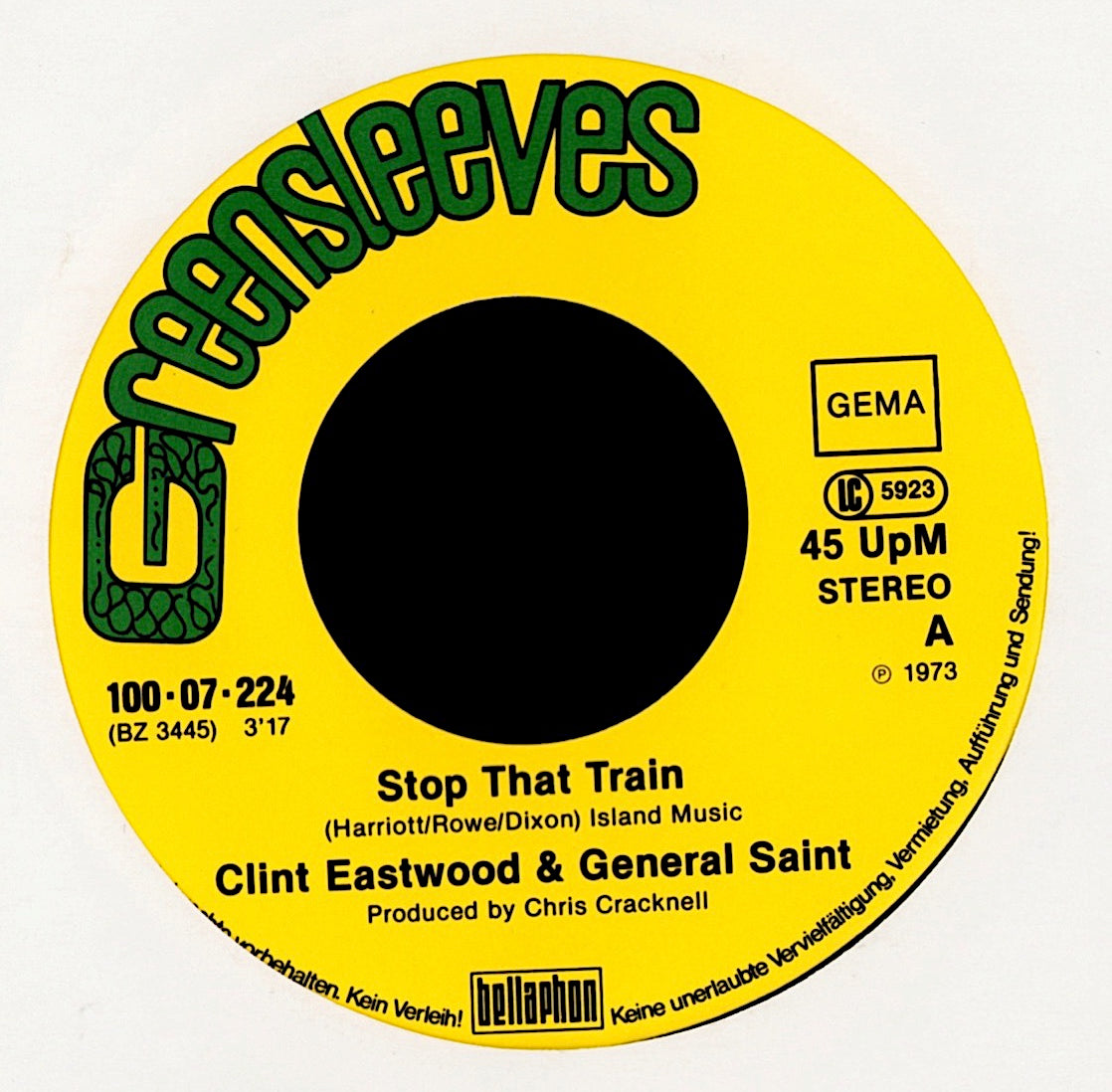 Clint Eastwood & General Saint - Stop That Train Vinyl 7" | DE Original | 1983