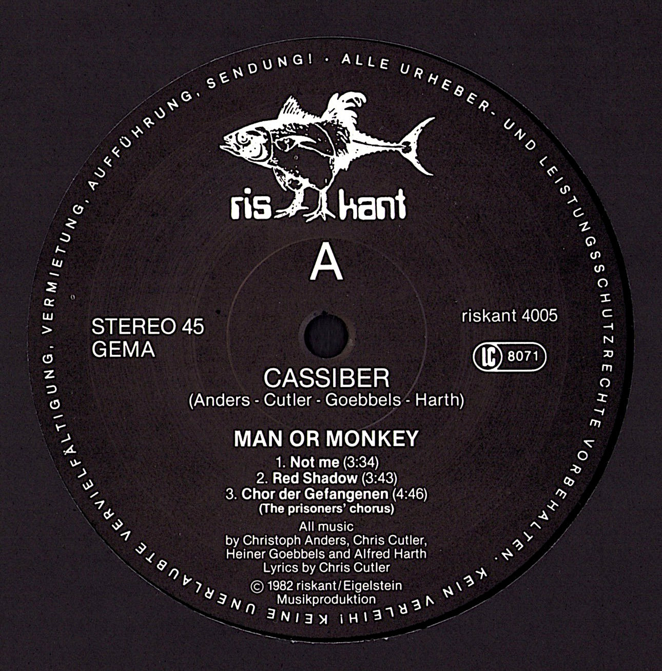 Cassiber – Man Or Monkey Vinyl 2LP