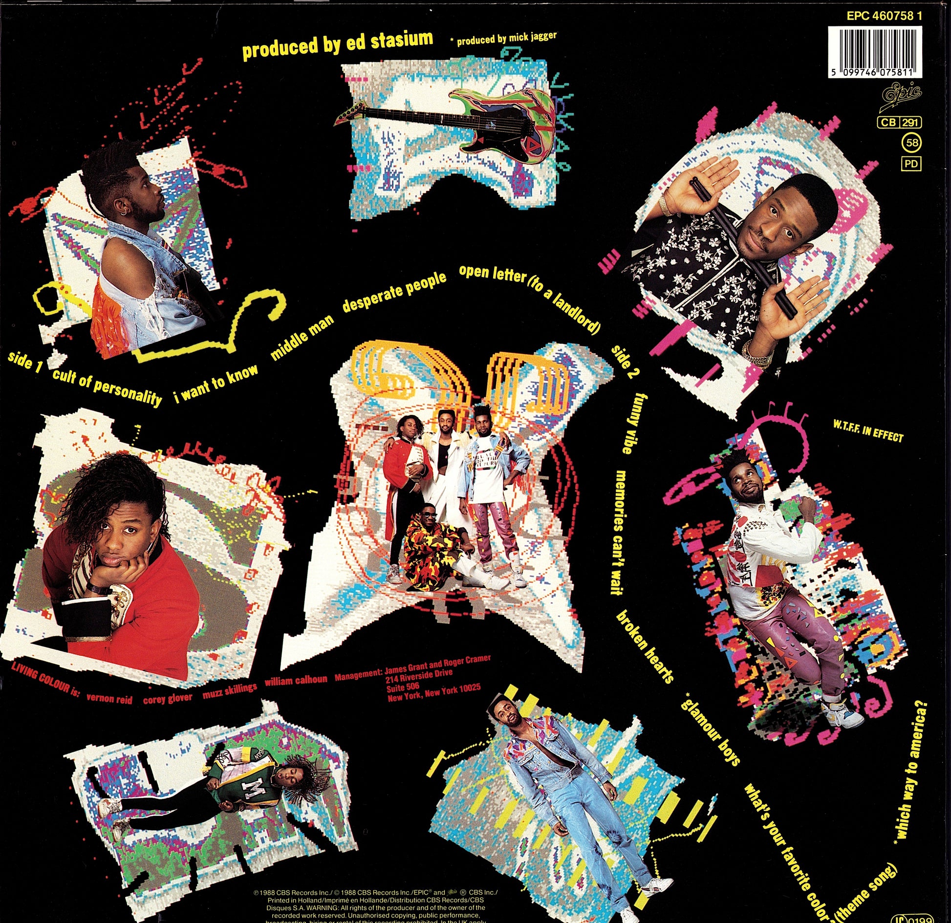 Living Colour ‎- Time's Up Vinyl LP Kopie