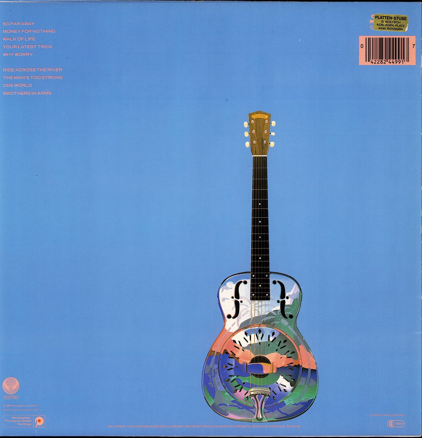 Dire Straits ‎- Brothers In Arms Vinyl LP Kopie
