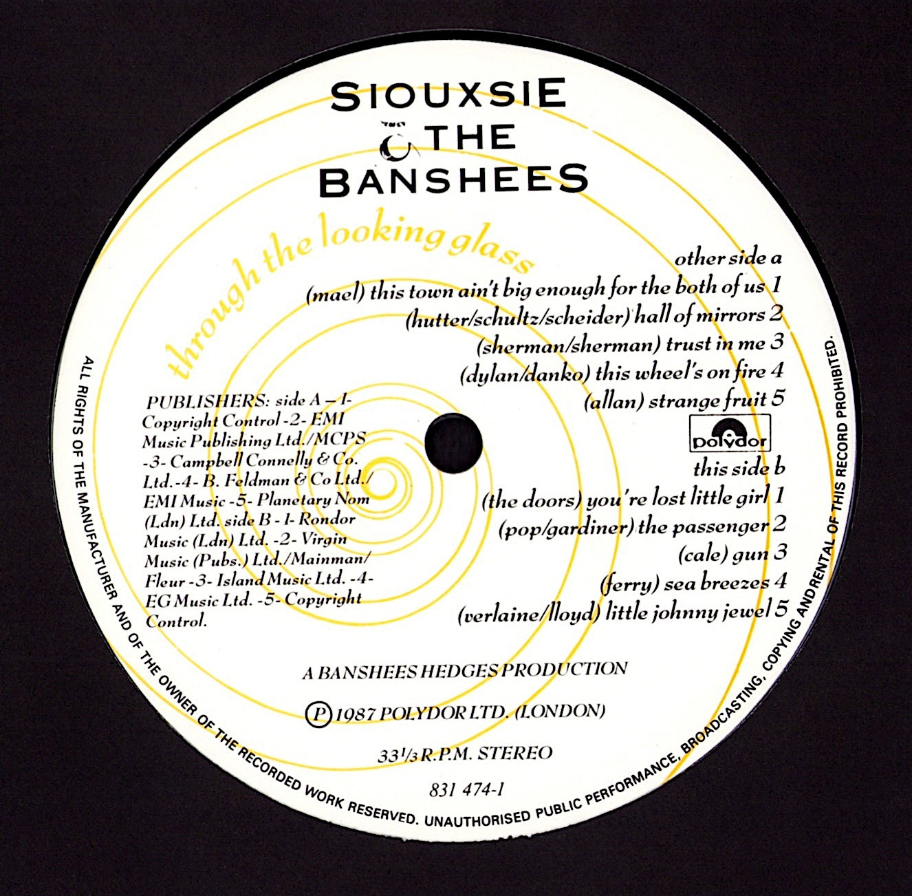 Siouxsie And The Banshees - Through the looking Glass Vinyl LP