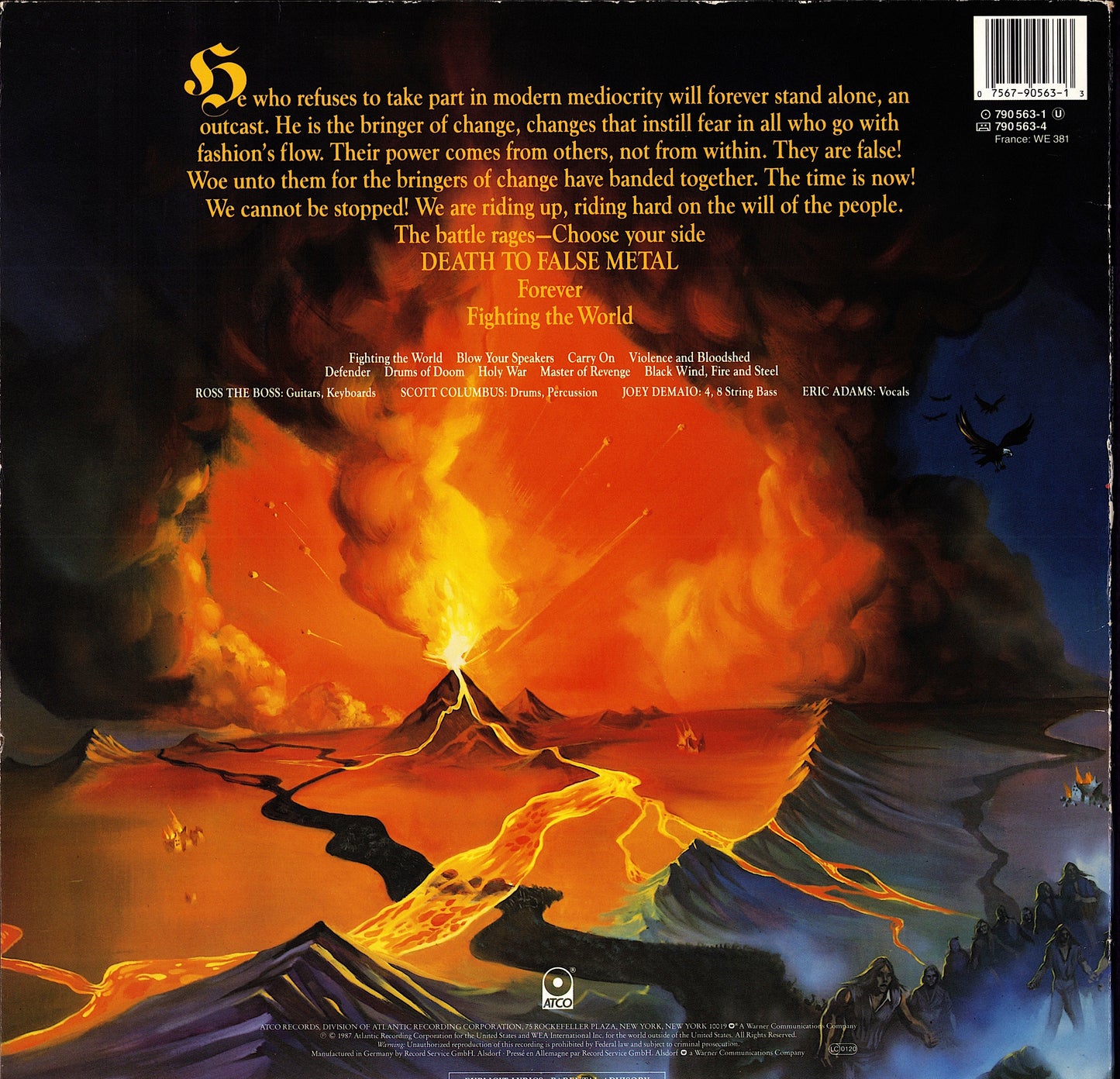Manowar - Fighting The World (Vinyl LP | EU Original | 1987)