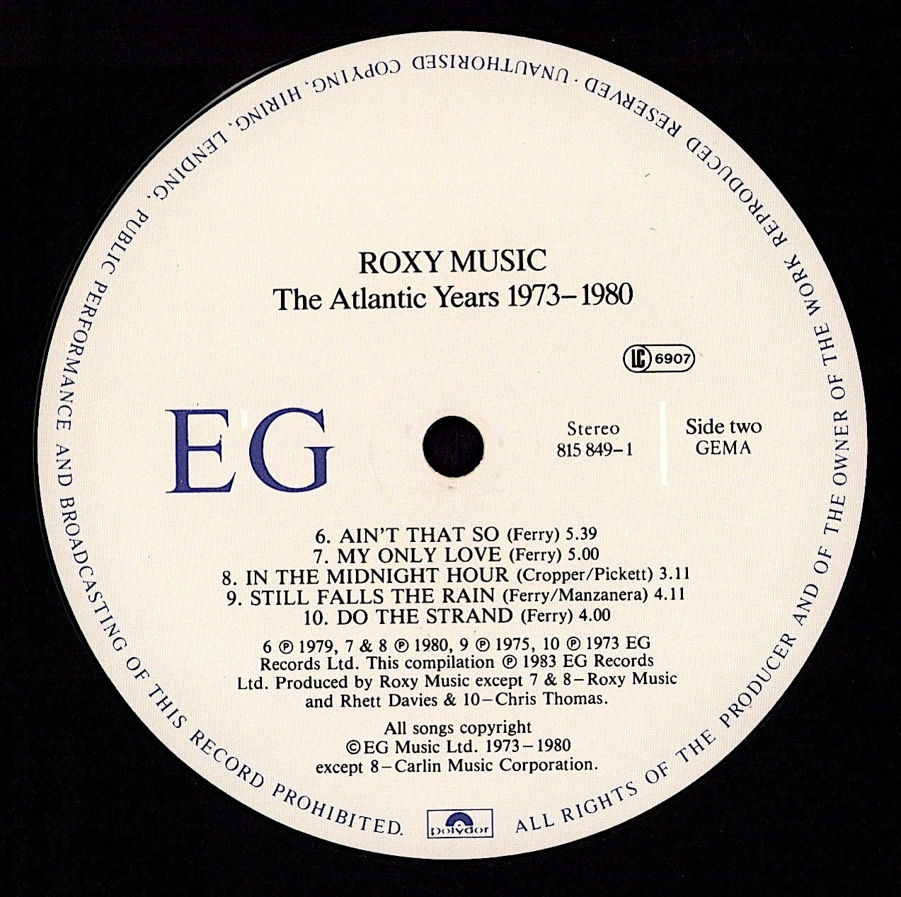 Roxy Music - Manifesto Vinyl LP Kopie