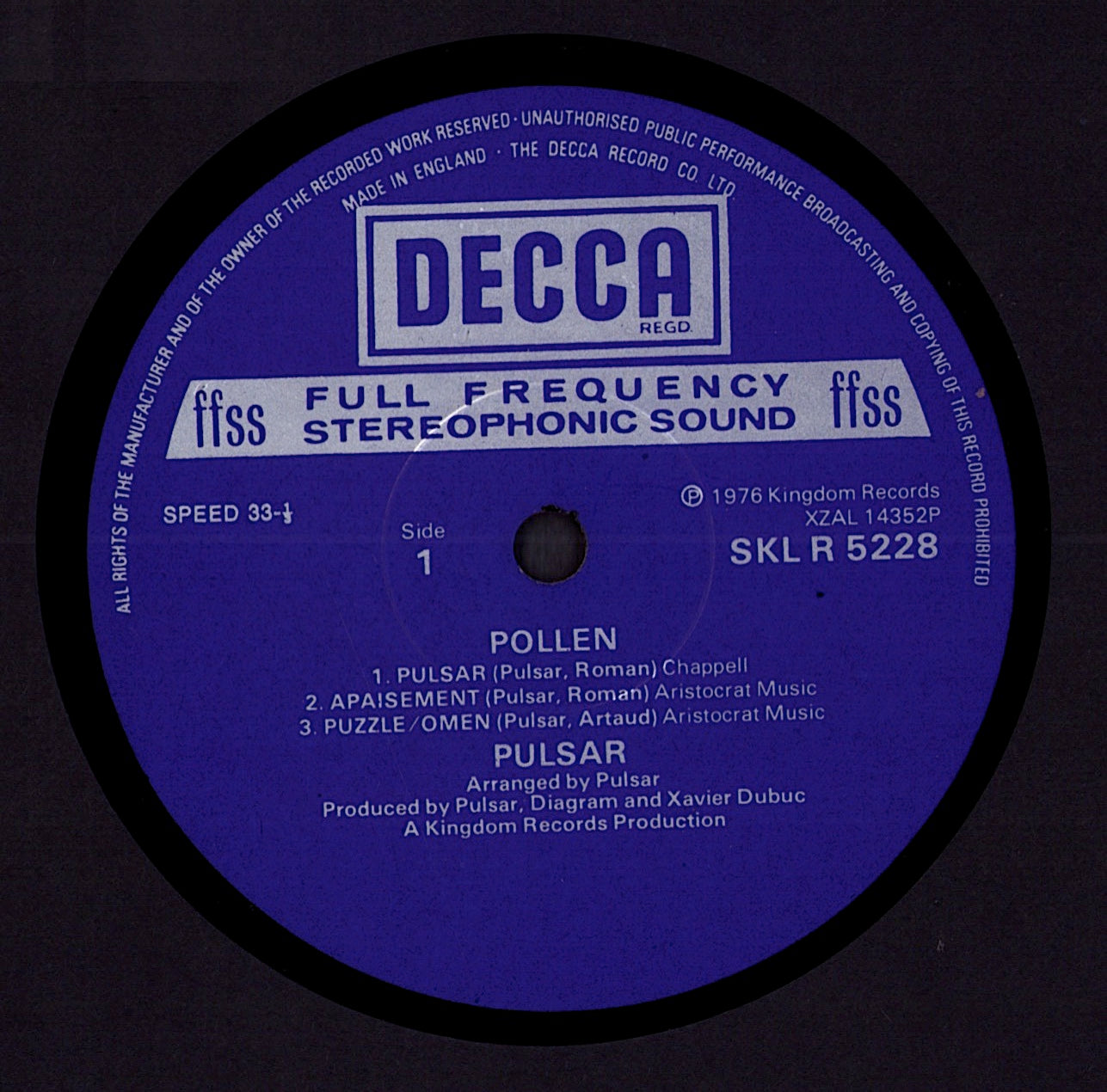 Pulsar - Pollen (Vinyl LP | UK Original | 1976)