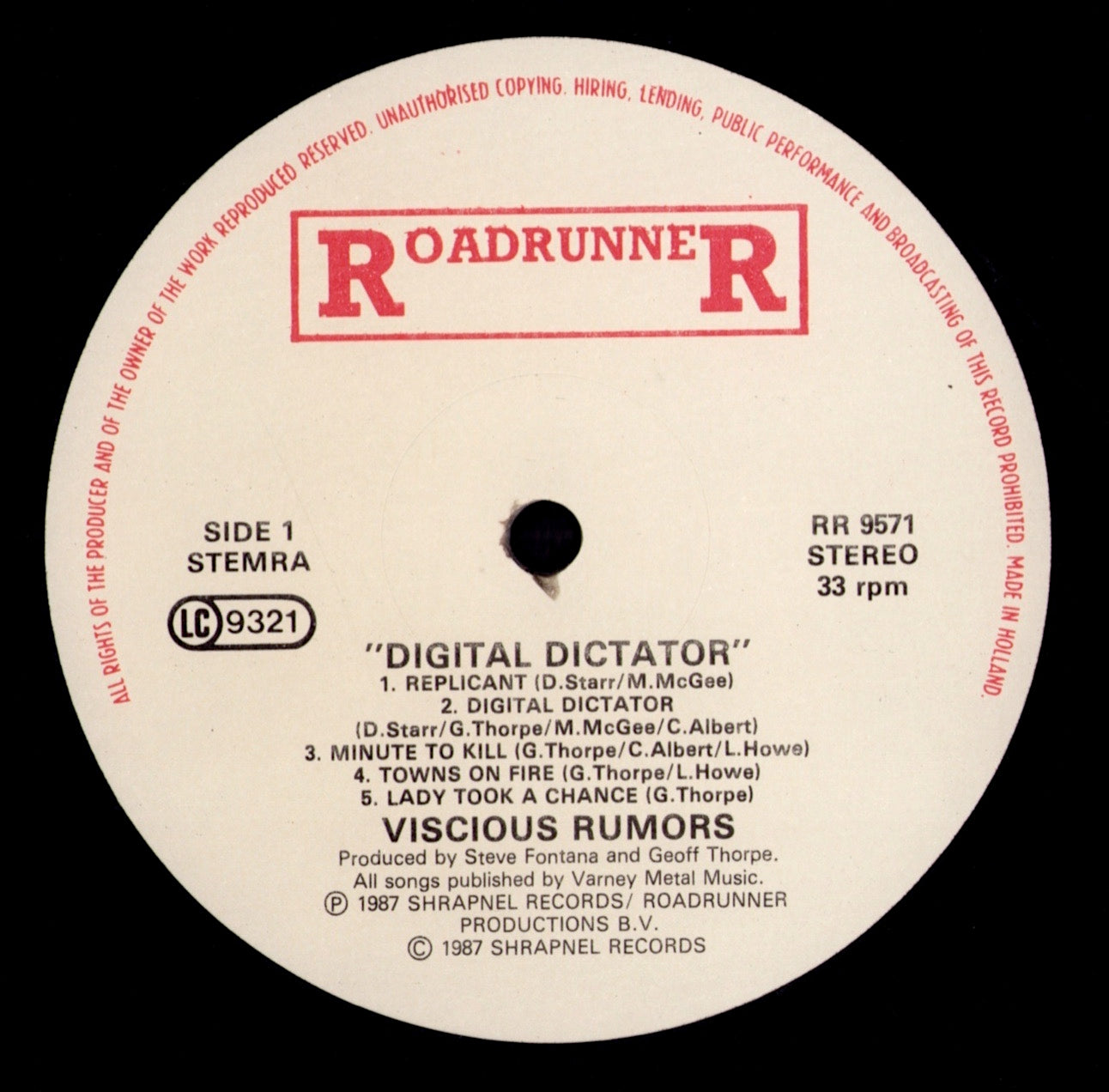 Vicious Rumors - Digital Dictator (Vinyl LP | EU Original | 1988)