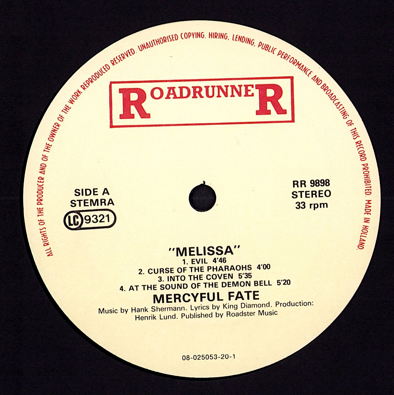 Mercyful Fate - Melissa (Vinyl LP | NL Reissue | 1989)