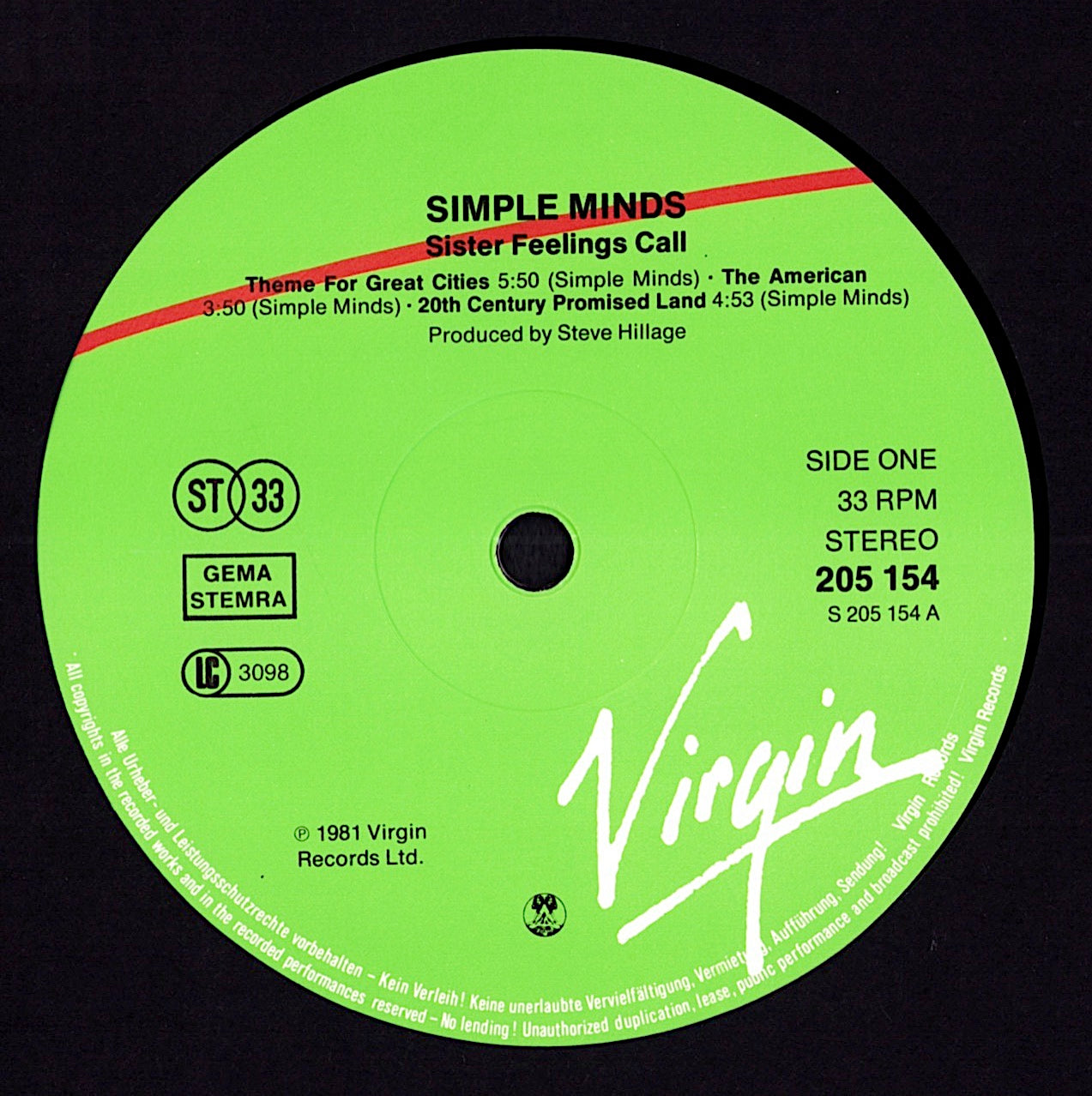 Simple Minds - Sister Feelings Call (Vinyl LP | EU Original | 1982)