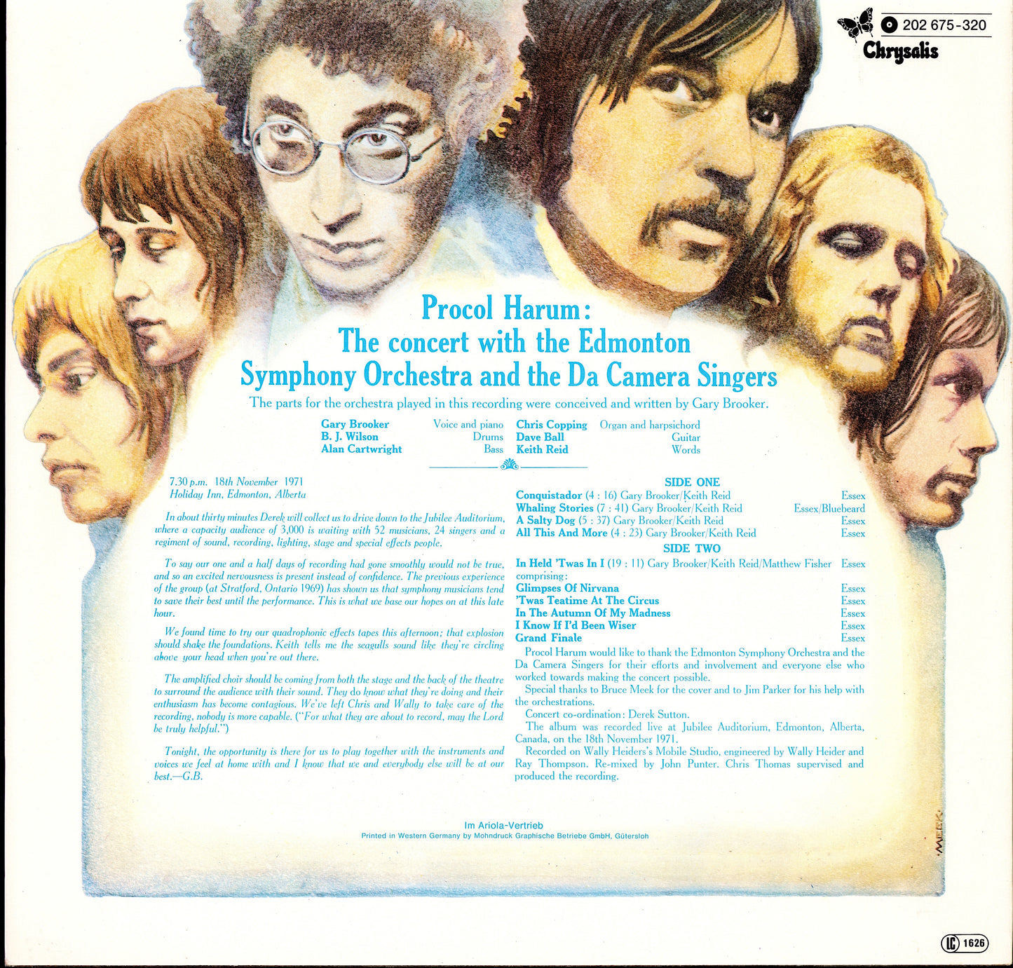 Procol Harum In Concert With The Edmonton Symphony Orchestra – Live Vinyl LP