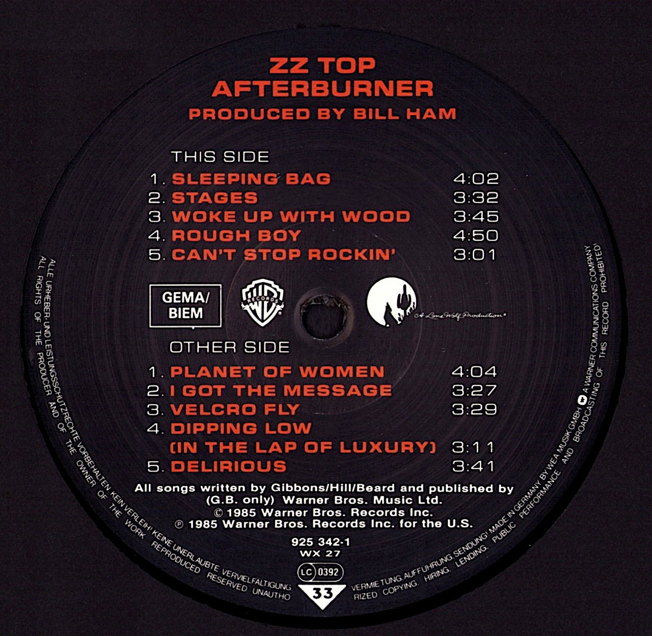 ZZ Top - Afterburner Vinyl LP