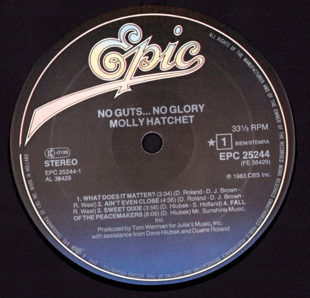 Molly Hatchet - No Guts No Glory Signed LP | Original Autographed Vinyl