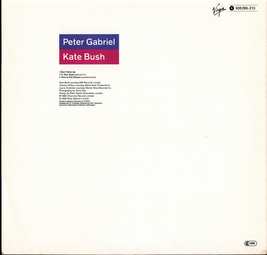 Peter Gabriel & Kate Bush - Don't Give Up (12" Maxi-Single | EU Original | 1986)