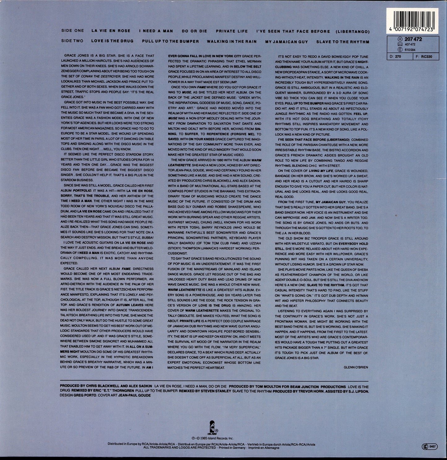 Grace Jones - Island Life (Vinyl LP | EU Original | 1985)