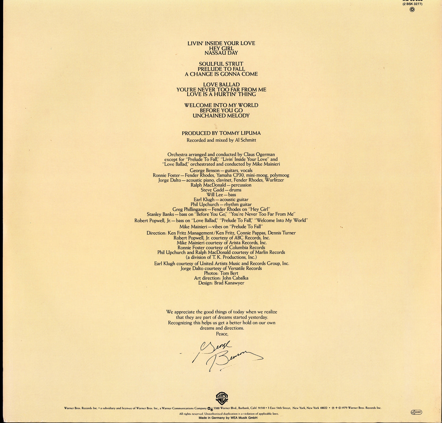 George Benson – Give Me The Night Vinyl LP Kopie