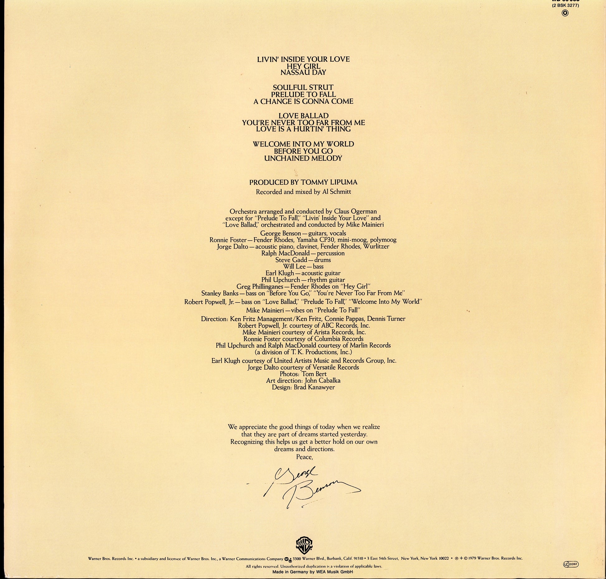 George Benson – Give Me The Night Vinyl LP Kopie