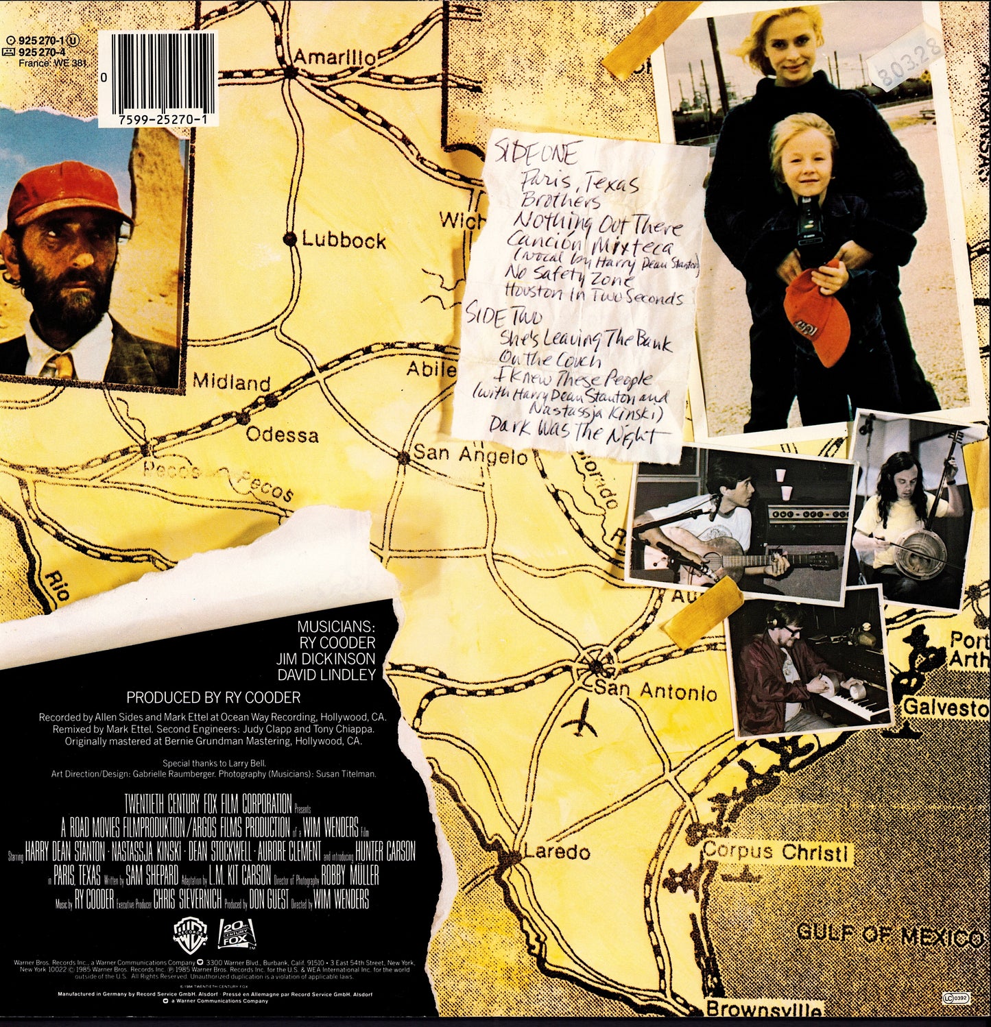 Ry Cooder – Paris, Texas Original Motion Picture Soundtrack Vinyl LP