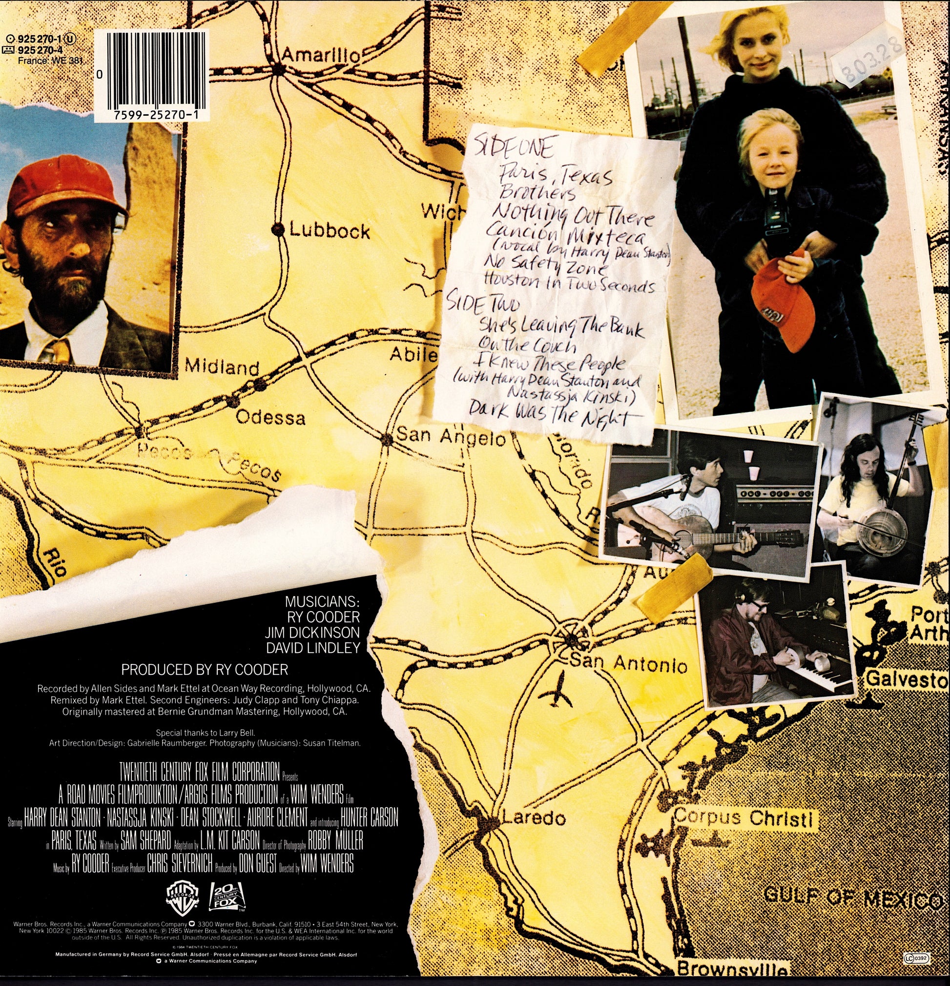 Ry Cooder – Paris, Texas Original Motion Picture Soundtrack Vinyl LP