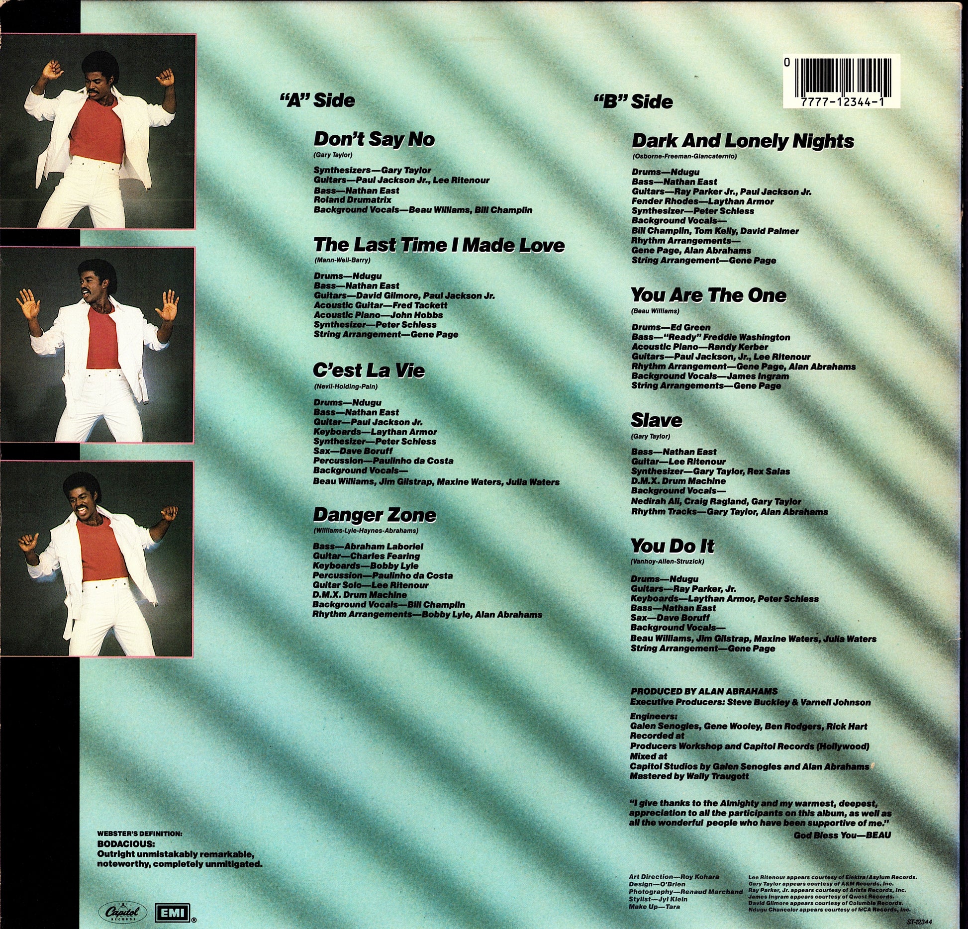 Beau Williams! – Bodacious! Vinyl LP | US Original | 1984