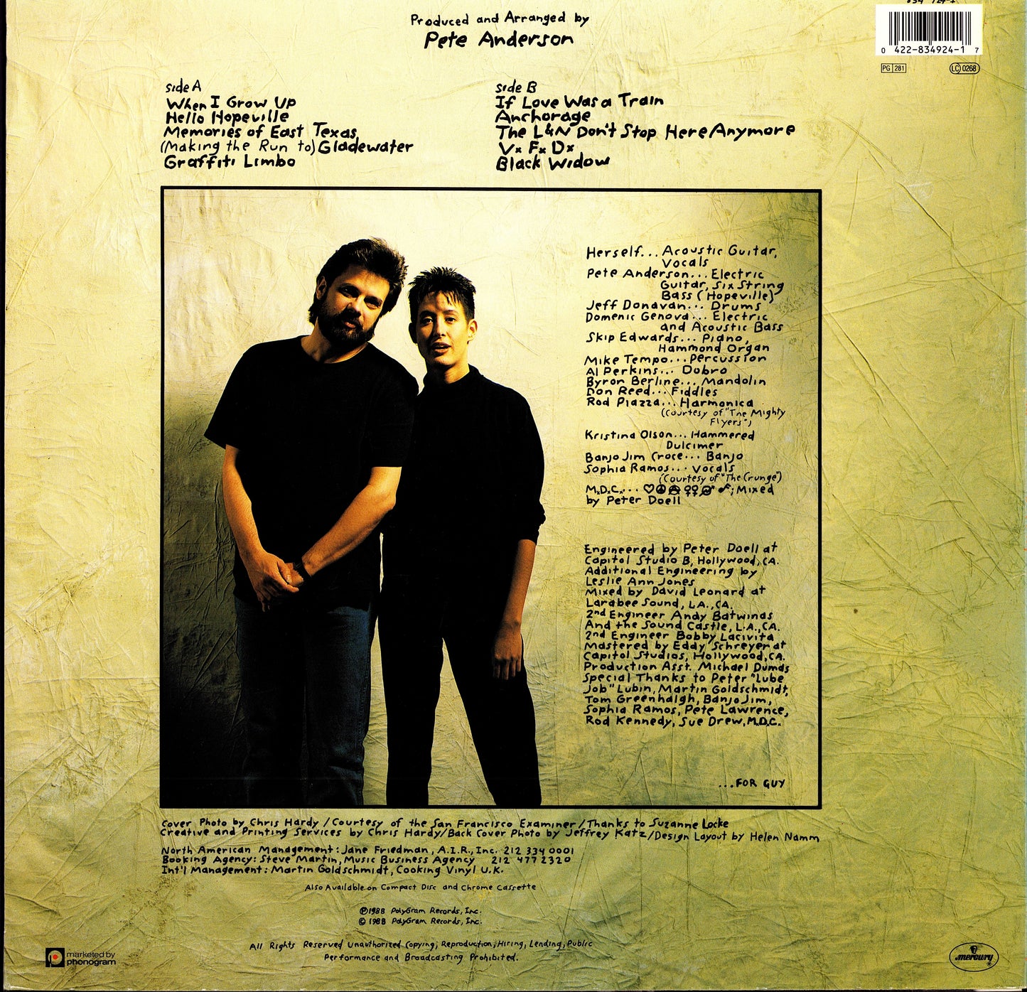 Michelle Shocked – Short Sharp Shocked Vinyl LP | EU Original | 1988