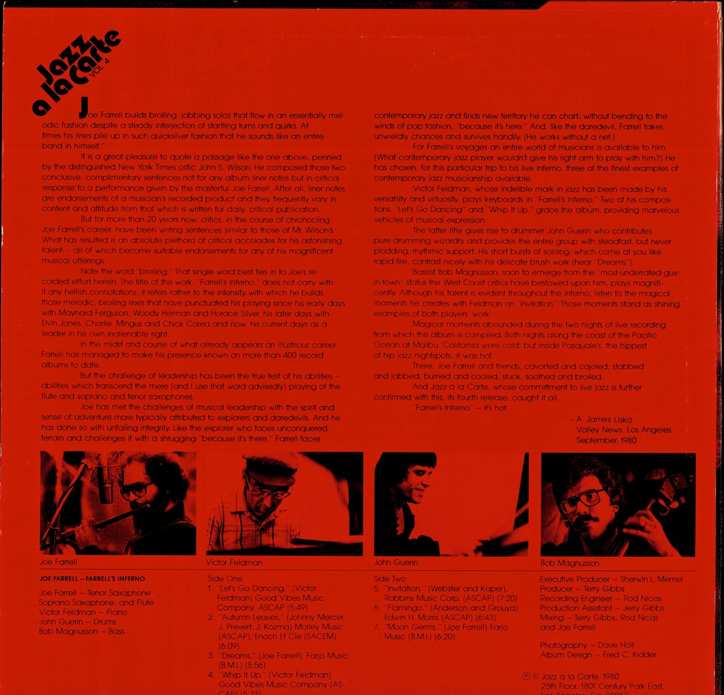 Joe Farrell – Farrell's Inferno Vinyl LP | US Original | 1980