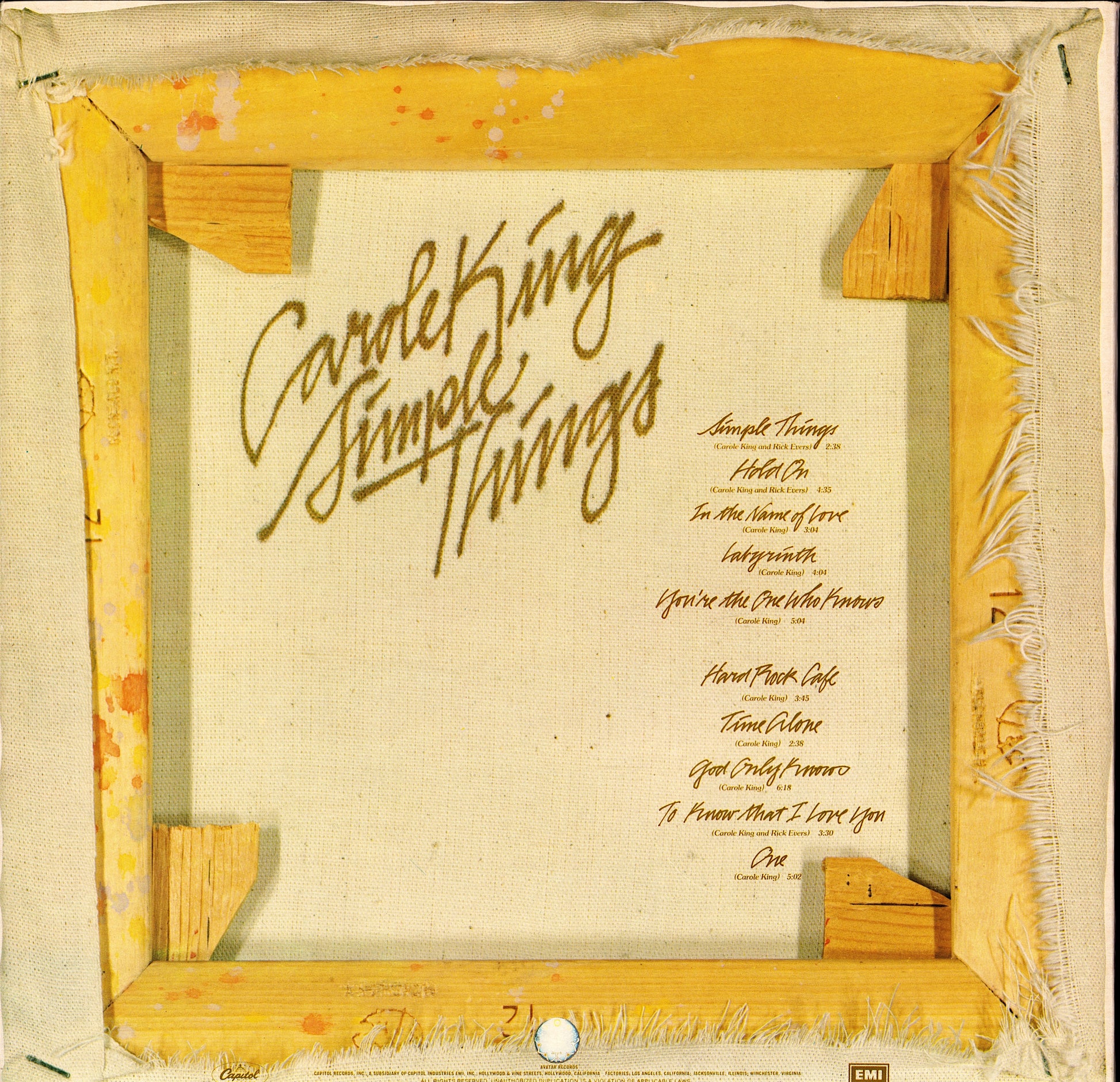 Carole King – Simple Things Vinyl LP | IT Original | 1977