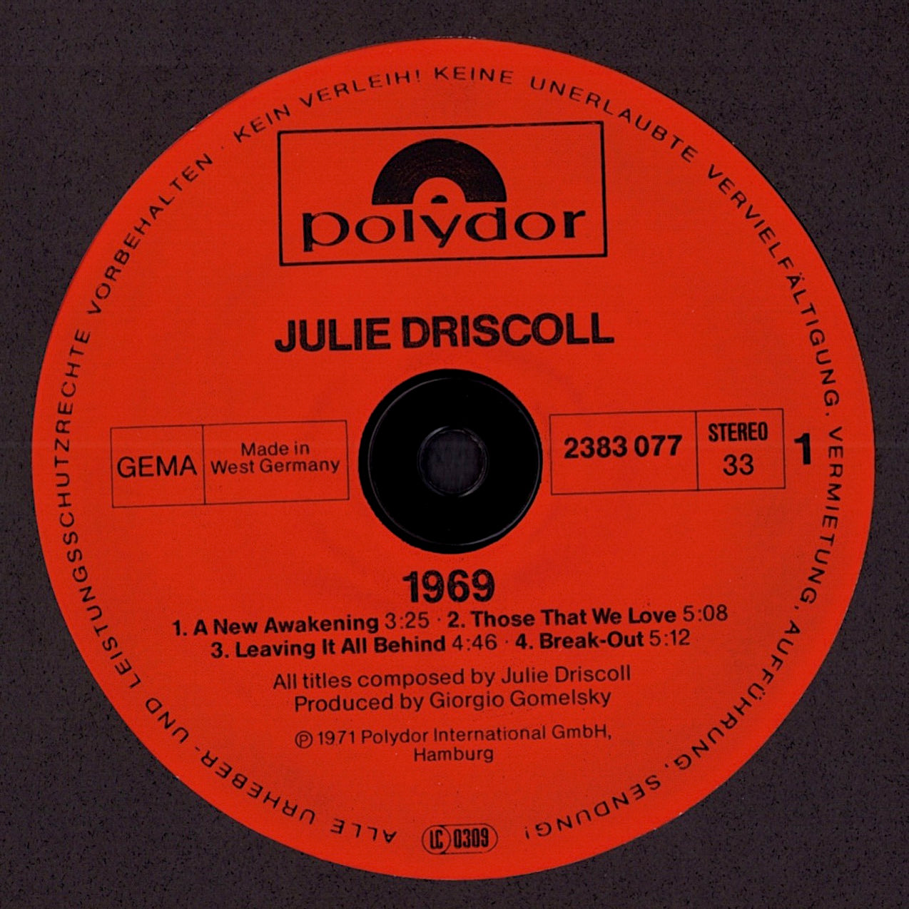 Julie Driscoll – 1969 Vinyl LP | DE Reissue | 1983