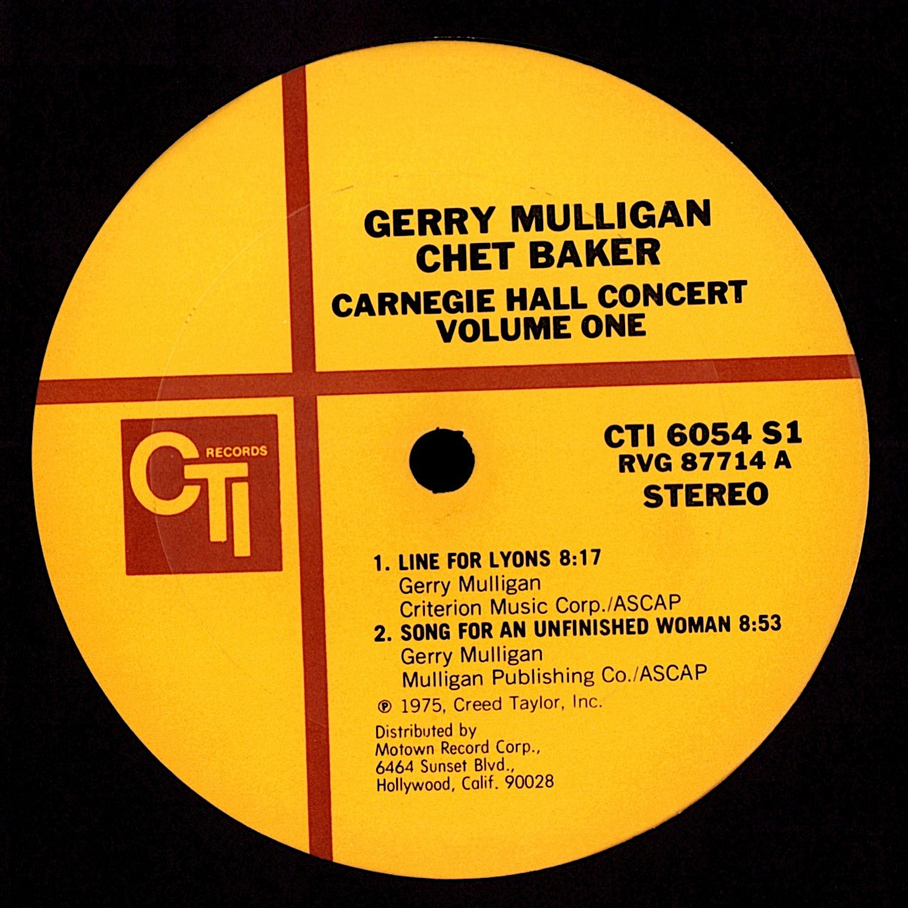 Gerry Mulligan / Chet Baker – Carnegie Hall Concert Vol. 1 Vinyl LP | US Original | 1975