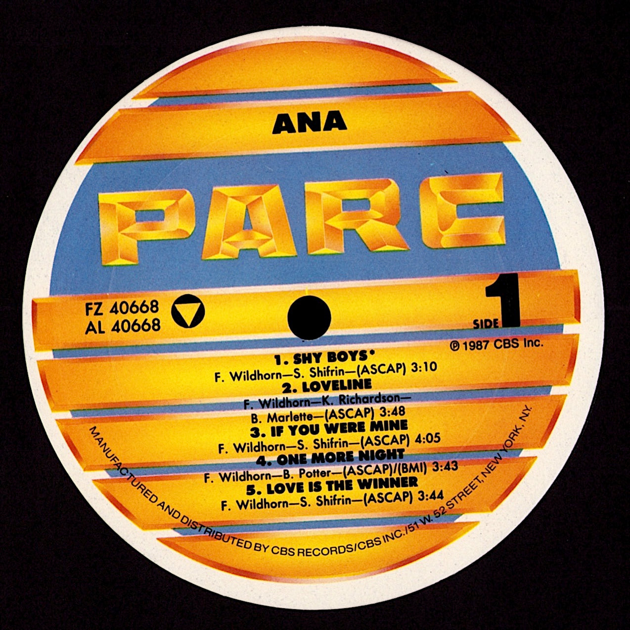 Ana – Ana Vinyl LP | US Original | 1987