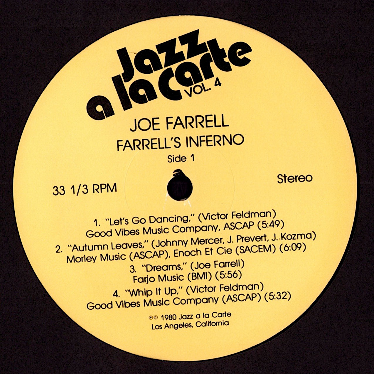 Joe Farrell – Farrell's Inferno Vinyl LP | US Original | 1980