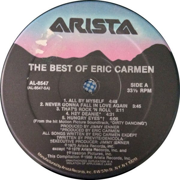Eric Carmen ‎- The Best Of Eric Carmen Vinyl LP