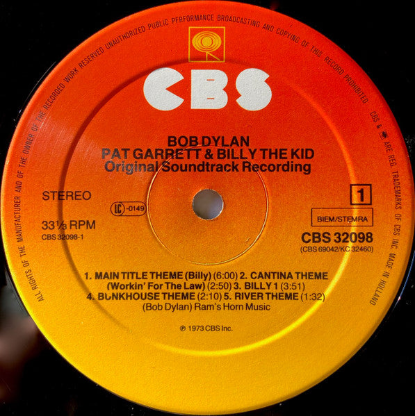 Bob Dylan ‎- Pat Garrett & Billy The Kid Vinyl LP