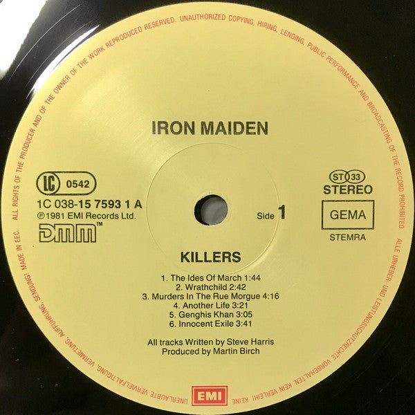 Iron Maiden ‎- Killers Vinyl LP DE