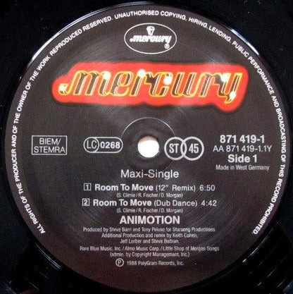 Animotion - Room To Move 12" Remix Vinyl 12"