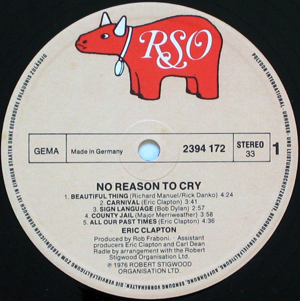 Eric Clapton - No Reason To Cry Vinyl LP