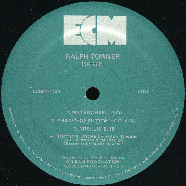 Ralph Towner ‎- Batik Vinyl LP