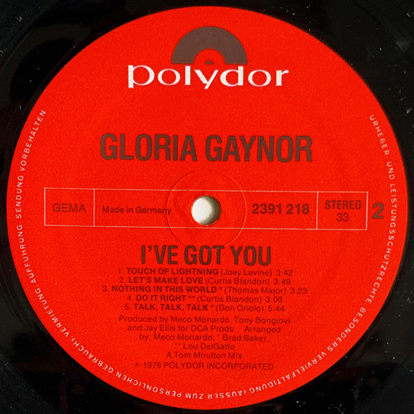 Gloria Gaynor ‎- I've Got You Vinyl LP