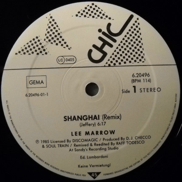 Lee Marrow - Shanghai Remix Vinyl 12"