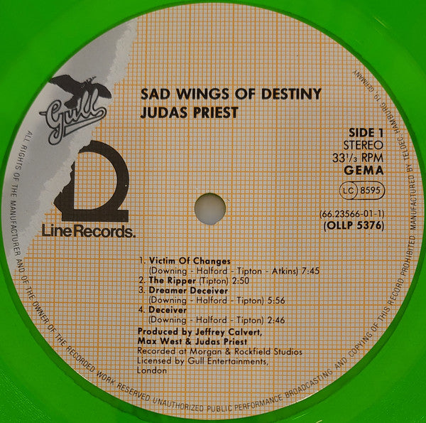 Judas Priest - Sad Wings Of Destiny Green Vinyl LP