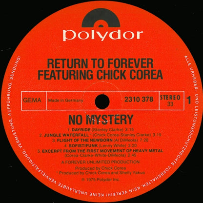 Return To Forever Featuring Chick Corea - No Mystery Vinyl LP