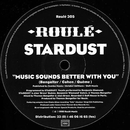 Stardust ‎- Music Sounds Better With You Vinyl 12"