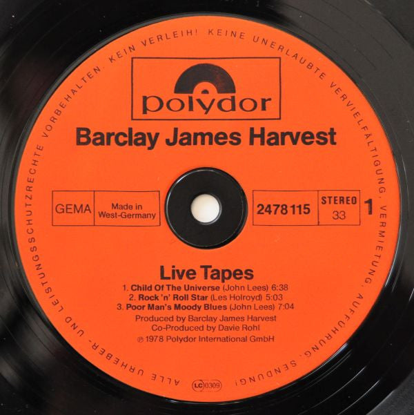 Barclay James Harvest - Live Tapes Vinyl 2LP